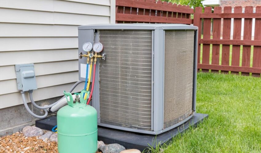 An ac unit outside of a home in South Florida.
