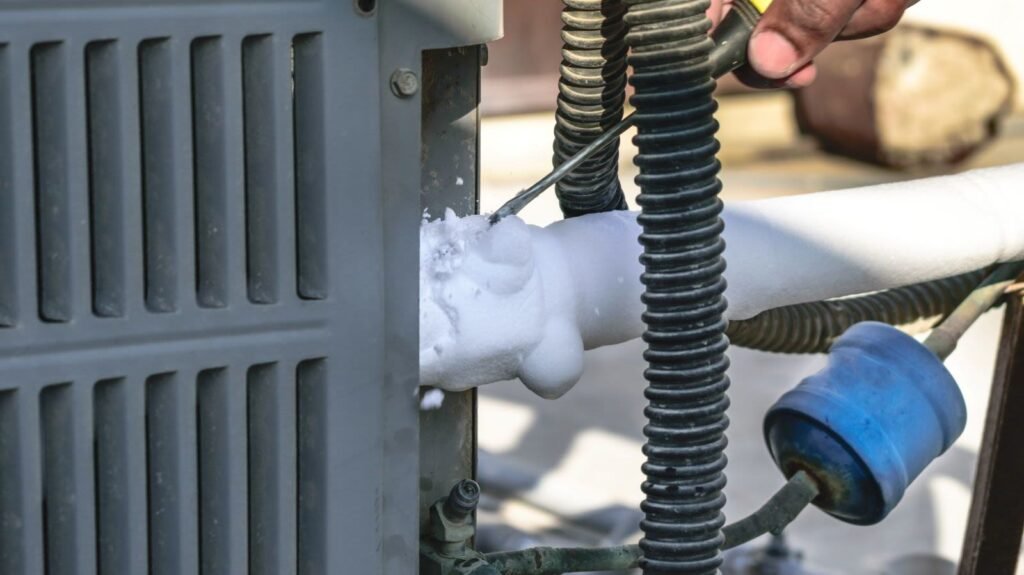 clogged AC air filter leading to frozen AC unit repair and cooling failure